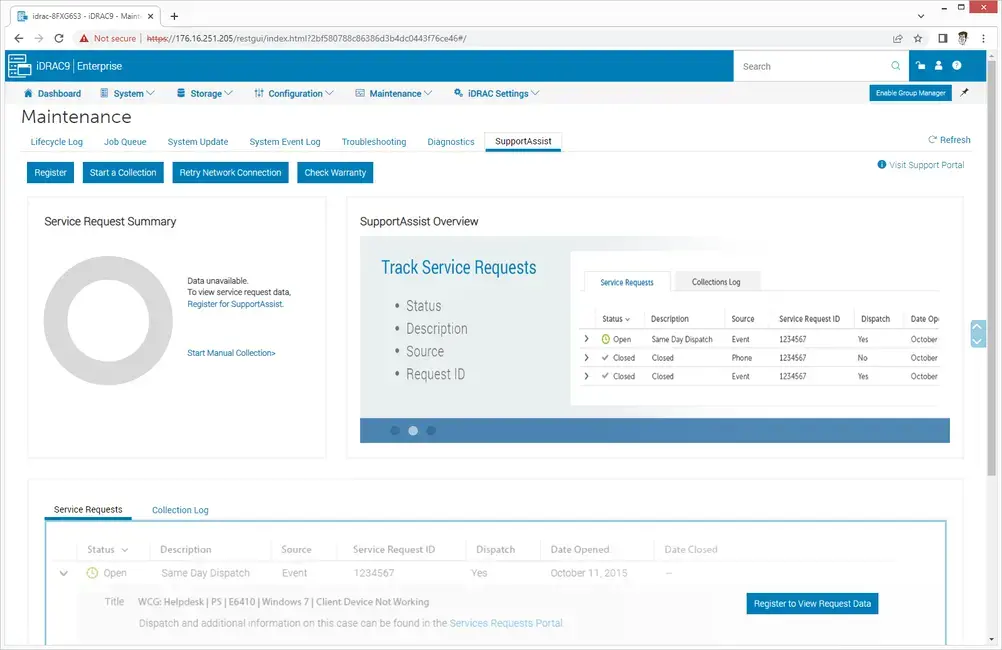Dell PowerEdge R670 iDRAC9 Service Requests