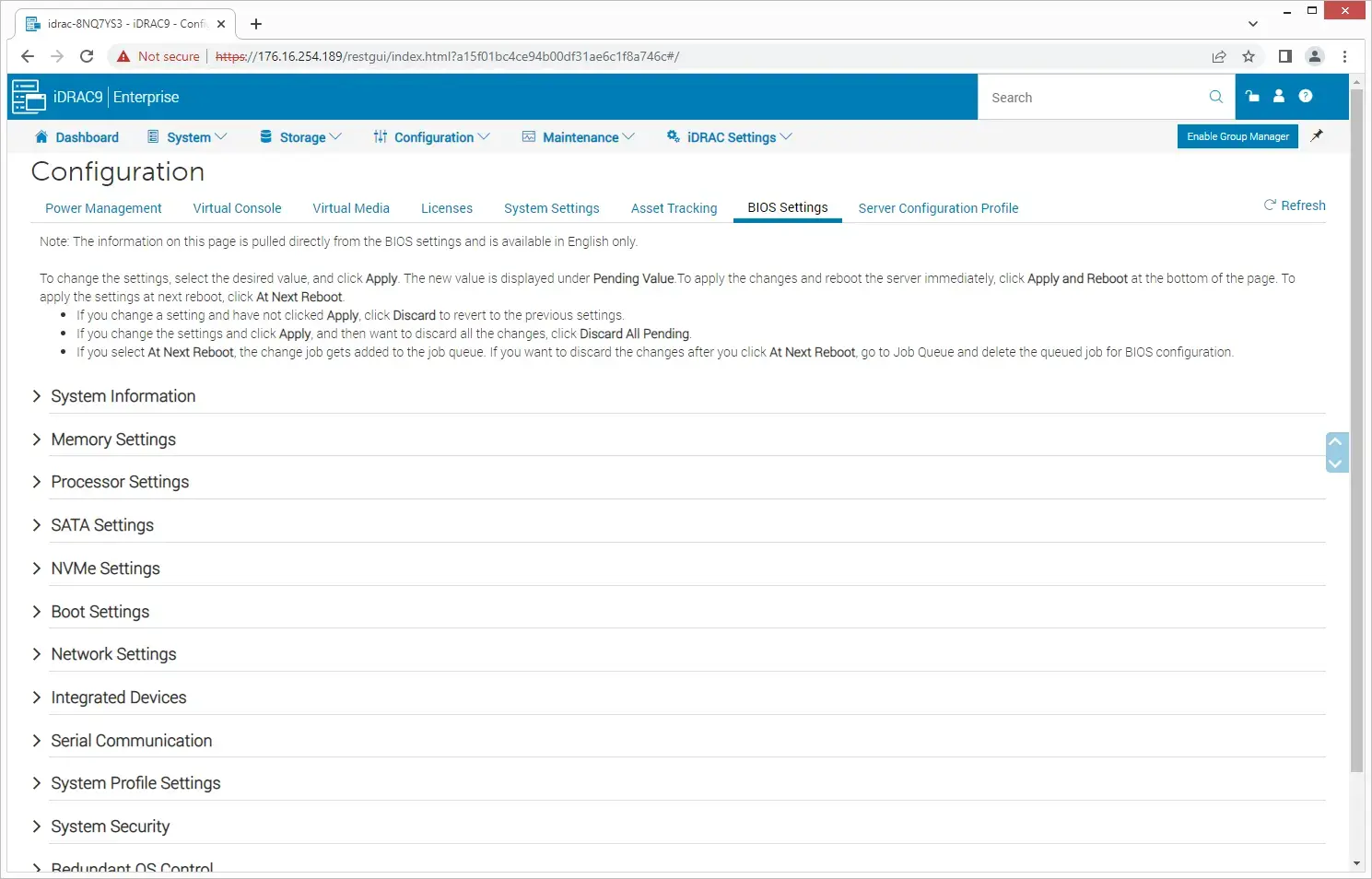 Dell PowerEdge R660 iDRAC 9 - Configuration Settings