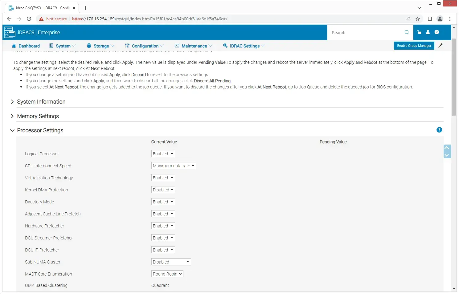 Dell PowerEdge R660 iDRAC 9 - Configuration Settings