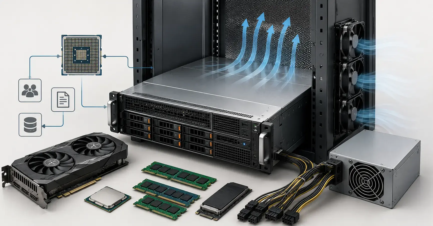 Как выбрать сервер под локальный AI-инференс: CPU, GPU, VRAM, PCIe, питание и охлаждение